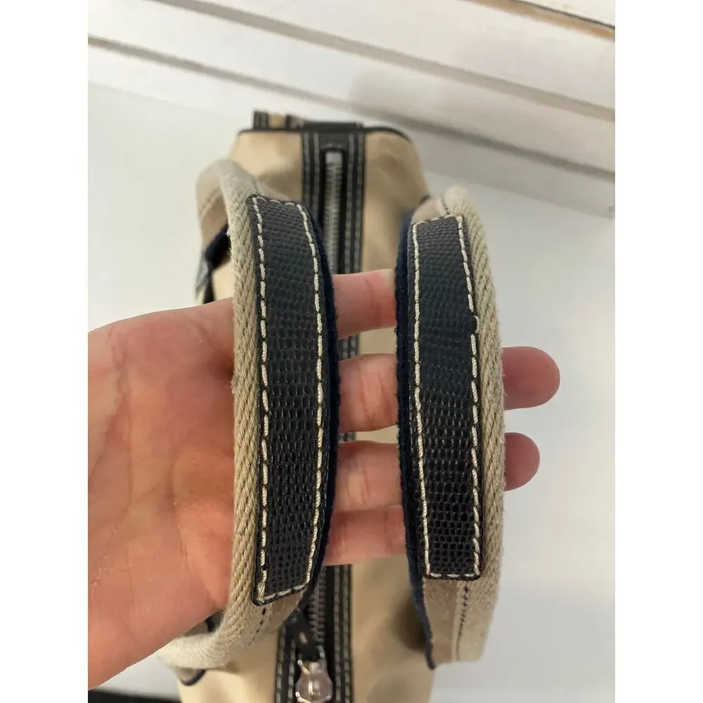 MICHAEL KORS SATIN, CANVAS STRIPED BLINGED MAKEUP DUFFLE BAG - Picture 6 of 16